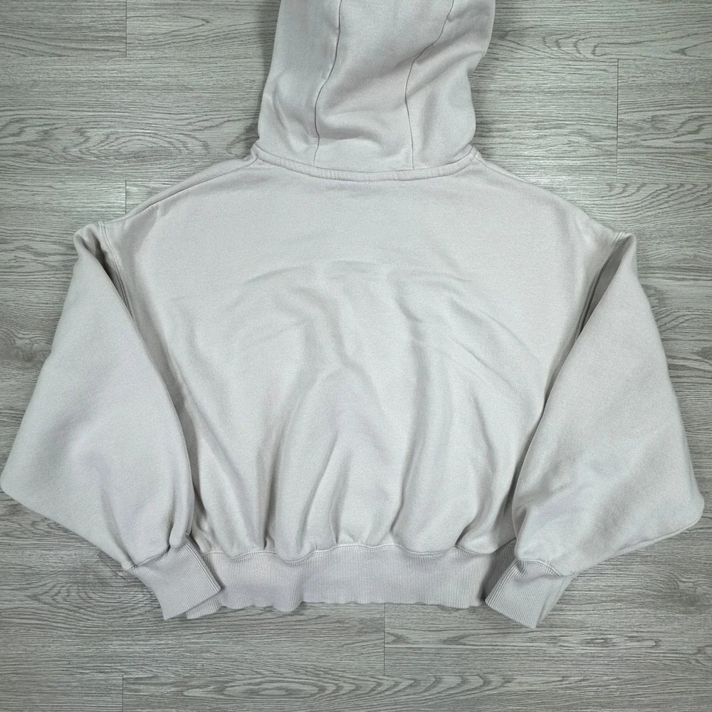 Nike Women's Hoodie Phoenix Fleece Oversized Cropped Tan Pink XXS Sportwear Y2K